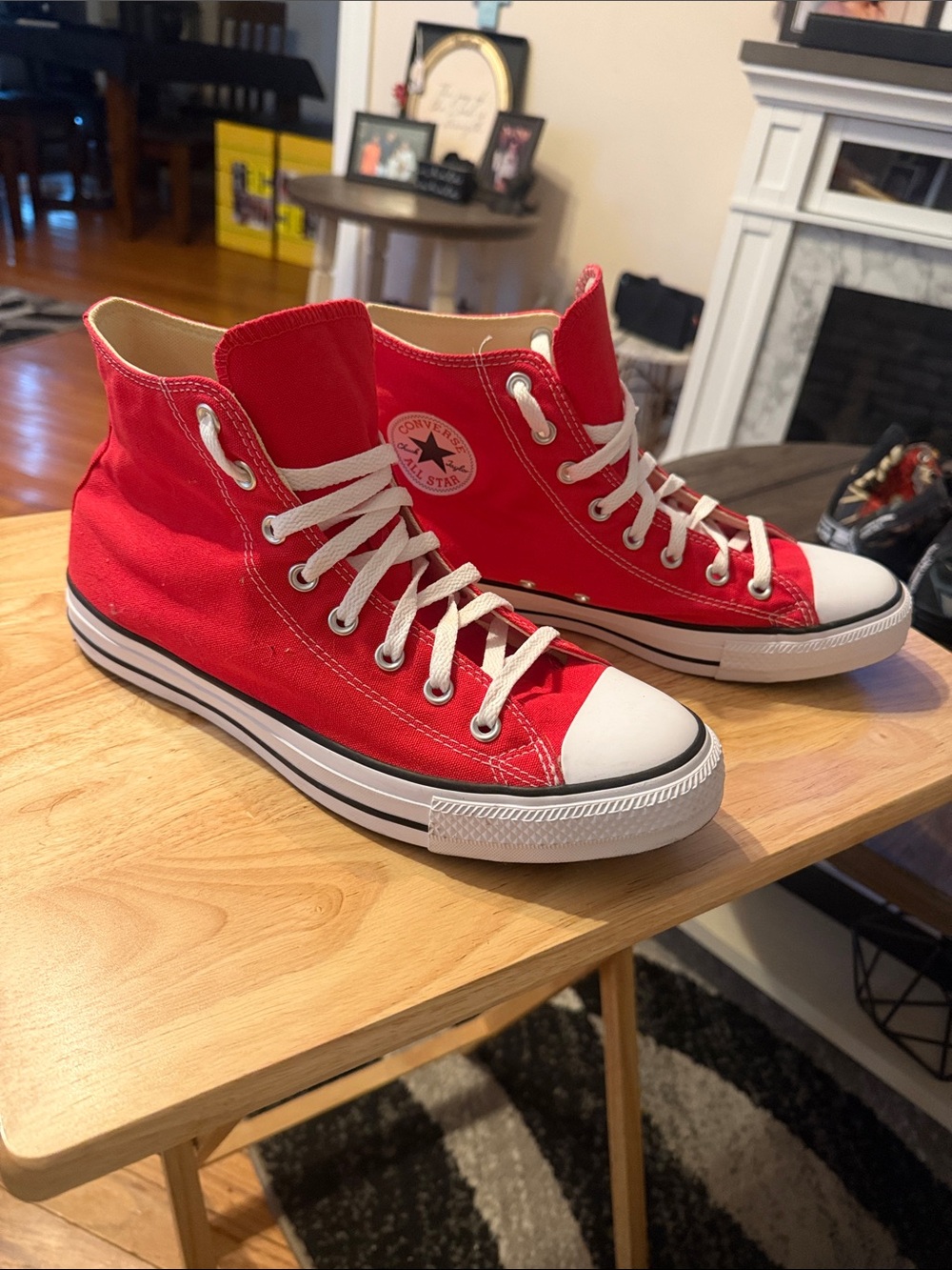 Converse Red High Top Canvas Sneakers with White Accents M(10) W(12)